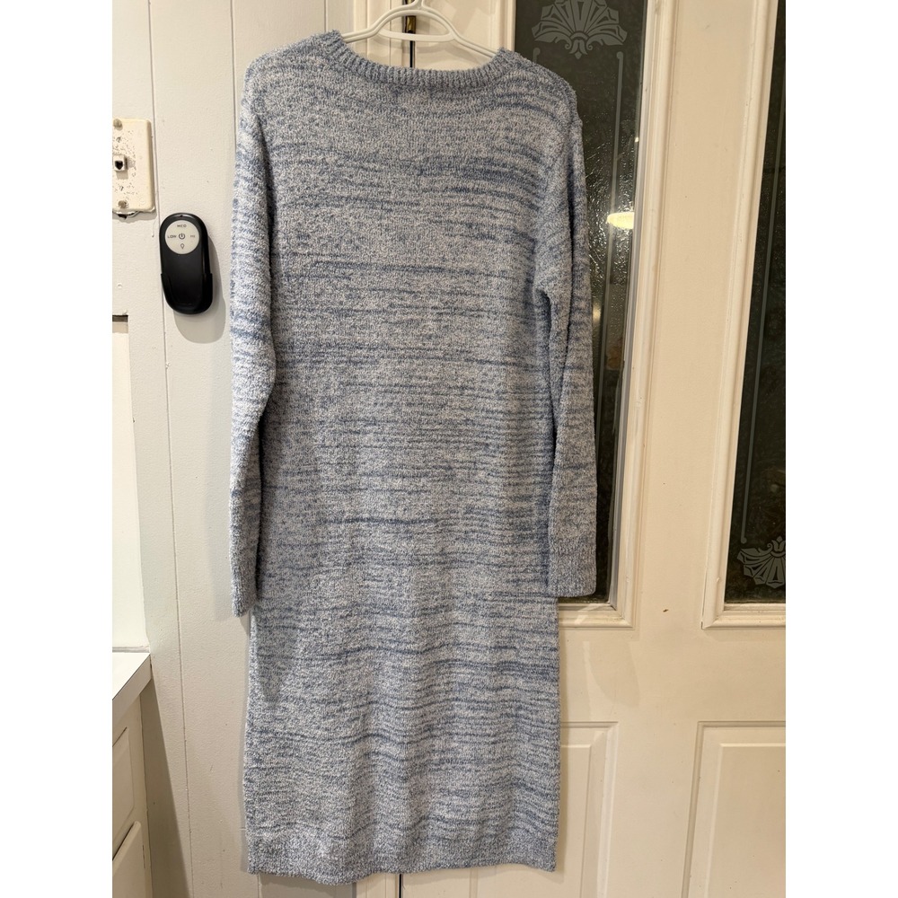 Softies Heathered Marshmallow 42" Crew Neck Lounge Dress Spring Lake Blue S/M